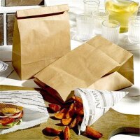 BIO Papier-Blockbodenbeutel, 185x97x220mm, braun