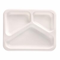 PP-Siegelschalen, Flach, 770ml, 3-geteilt, 227x178x32mm,...