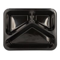 PP-Siegelschalen, Hoch, 1100ml, 3-geteilt, 227x178x49mm,...