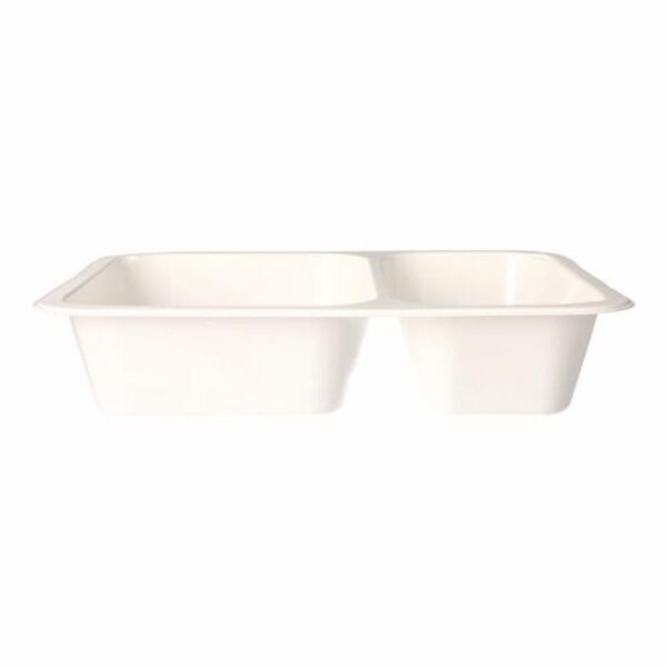 PP-Siegelschalen, Hoch, 1200ml, 2-geteilt, 227x178x49mm, Weiß