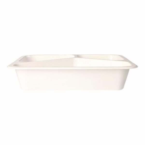 PP-Siegelschalen, Hoch, 1100ml, 3-geteilt, 227x178x49mm, Weiß