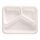 PP-Siegelschalen, Hoch, 1100ml, 3-geteilt, 227x178x49mm, Weiß