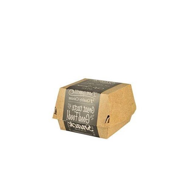BIO Papp-Burger-Box, "Good Food", 80x80x70mm, kraftbraun