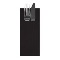 Airlaid-Bestecktasche 40x33cm, 1-lagig, 1/8 Falz, Schwarz