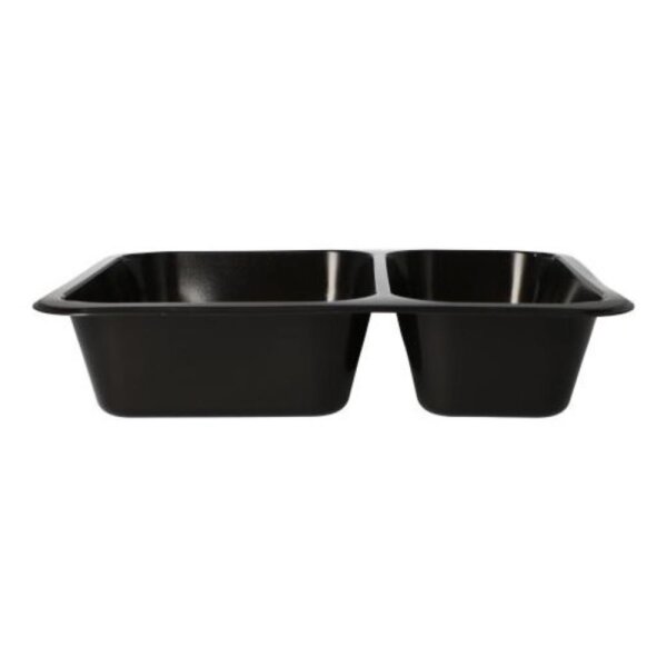 PP-Siegelschalen, Hoch, 1200ml, 2-geteilt, 227x178x49mm, Schwarz