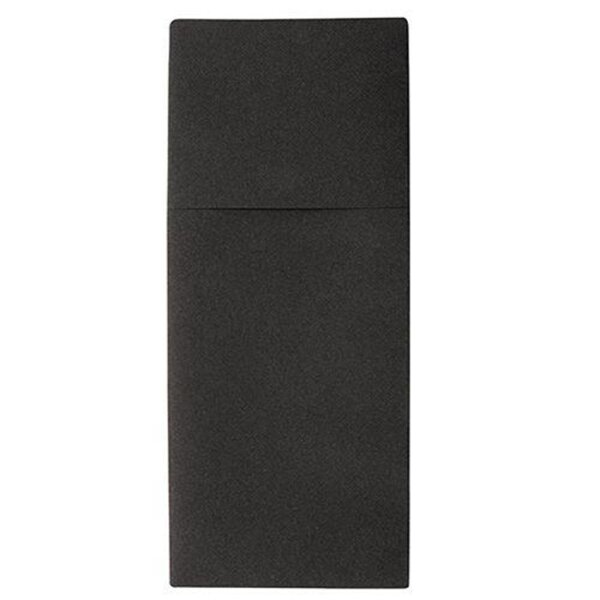 Airlaid-Bestecktasche 48x40cm, 1-lagig, 1/8 Falz, Schwarz