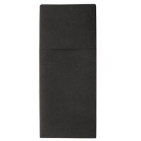 Airlaid-Bestecktasche 48x40cm, 1-lagig, 1/8 Falz, Schwarz