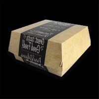 BIO Papp-Burger Box "Good Food", 180x180x80mm, kraftbraun