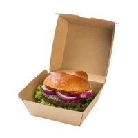 BIO Papp-Burger-Box, 130x140x80mm, kraftbraun