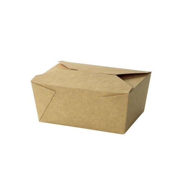 BIO Karton-Menübox, Bio-Beschichtung, 2500ml, 220x160x90mm, Kraft-Braun