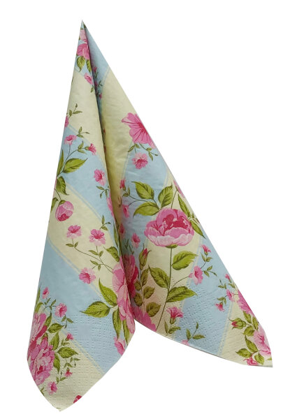 Dinnerservietten 3-lagig 1/4 Falz 40x40cm, Rosen