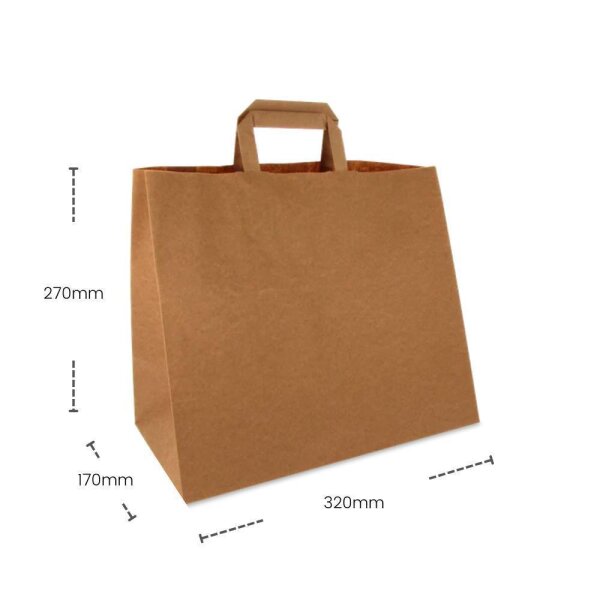 Bio Papiertüte, Braun, L