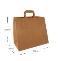 Bio Papiertüte, Braun, L