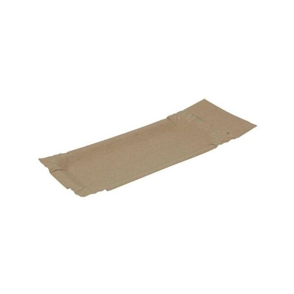 Pappteller mit Abriss, 180x80mm, Kraft-Braun