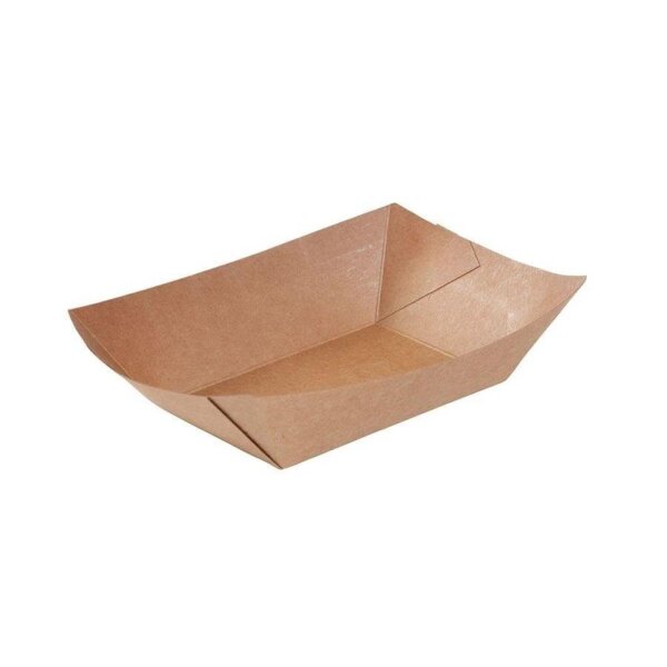BIO Papp-Snackschale, 400ml, 170x120x40mm, Kraft-Braun