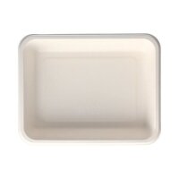 BIO Zuckerrohr-Siegelschale, 225x175x45mm, eckig, weiß