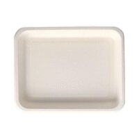 BIO Zuckerrohr-Siegelschale, 225x175x30mm, eckig, weiß