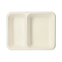 BIO Zuckerrohr-Siegelschale, 225x175x45mm. 2-geteilt,...