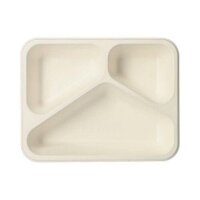BIO Zuckerrohr-Siegelschale, 225x175x45mm, 3-geteilt,...