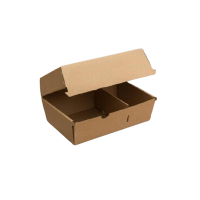BIO Papp-Burger-Box, 2-geteilt, 205x130x110mm, kraftbraun