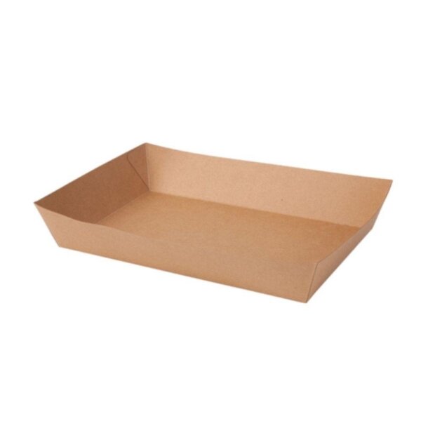 BIO Papp-Snackschale, 1250ml, 270x200x35mm, Kraft-Braun