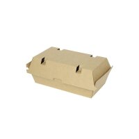 BIO Papp-Doppel-Burger-Box, 214x114x85mm, kraftbraun