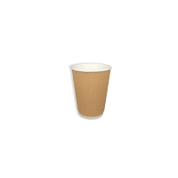 Pappbecher, geriffelt, 120ml, 4oz, Ø62mm, Kraft-Braun