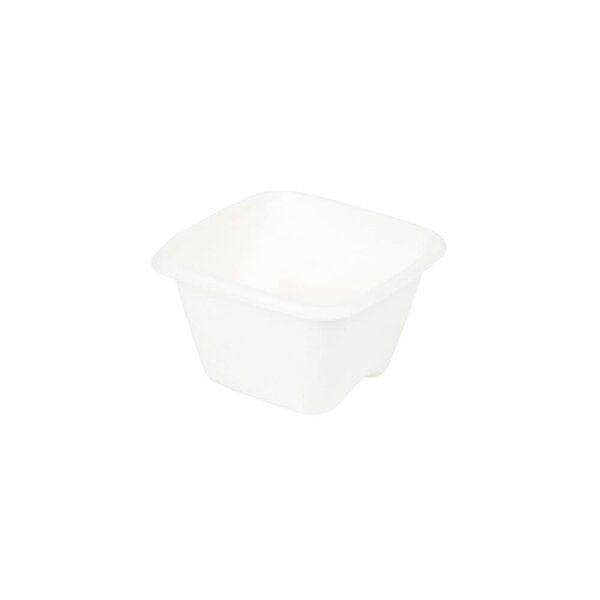 Zuckerrohr-Dressingbecher, 100ml/4oz, 80x80mm, Weiß
