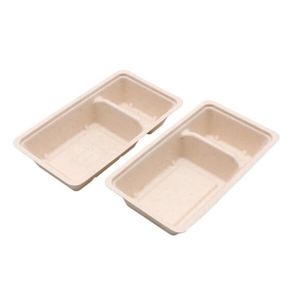 Zuckerrohr-Snackschale, 2-geteilt, 170x95x30mm, Natur