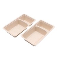 Zuckerrohr-Snackschale, 2-geteilt, 170x95x30mm, Natur