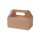 Karton-Gebäckbox, Tragegriff, faltbar, 215x150x115mm, Kraft-Braun