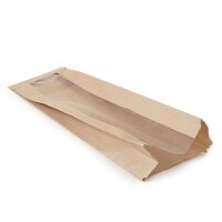 Papier-Sichtstreifenbeutel, 105x55x355mm, braun