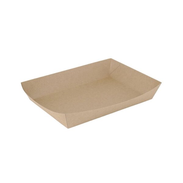 BIO Papp-Snackschale, 750ml, 225x165x30mm, Kraft-Braun