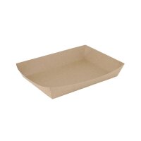 BIO Papp-Snackschale, 750ml, 225x165x30mm, Kraft-Braun