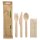 Holz-Besteckset "pure", Messer, Gabel, Löffel, Serviette in Papierbeutel