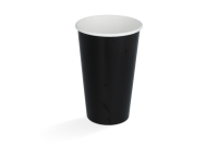 Pappbecher, 450ml, 16oz, Ø90mm, Schwarz, FSC