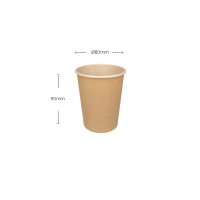 Pappbecher, 230ml, 8oz, Ø80mm, Kraft-Braun