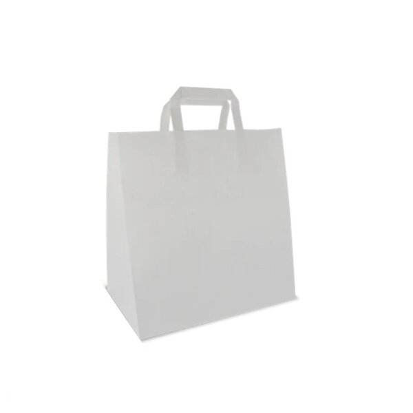 Bio Papiertüte, Weiß, M, 250Stk