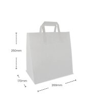 Bio Papiertüte, Weiß, M, 250Stk