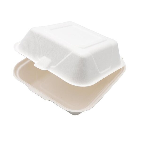 Zuckerrohr-Burger-Box, 216x205x103mm, weiß