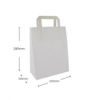 Bio Papiertüte, Weiß, S, 250Stk