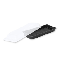 PET Sushi-Box Slim (415), schwarz
