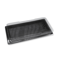 PET Sushi-Box Slim (415), schwarz