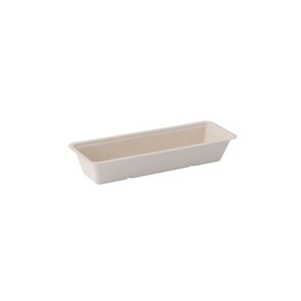 Zuckerrohrschale, Bagasse, 75x200x35mm, weiß